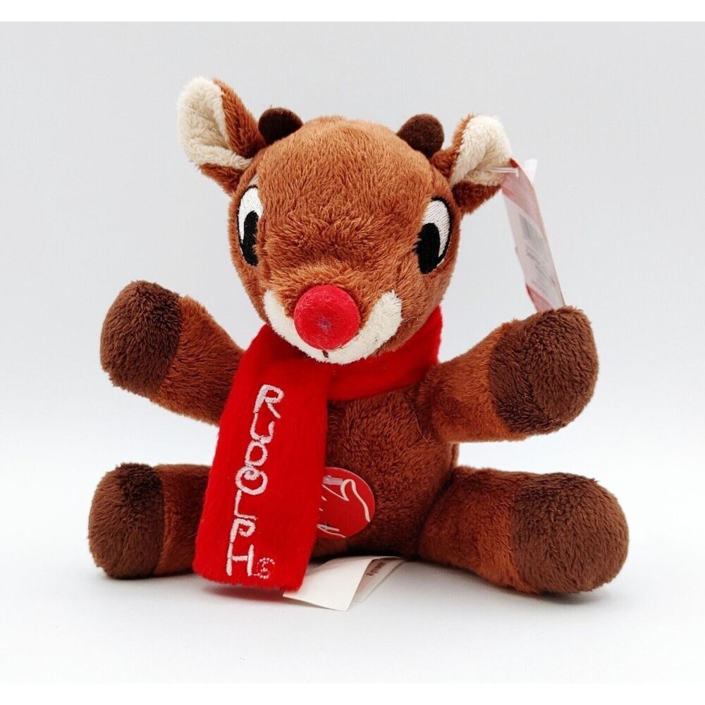 Rudolph the Red Nosed Reindeer Singing Musical Stuffed Plush 6" Tested Works